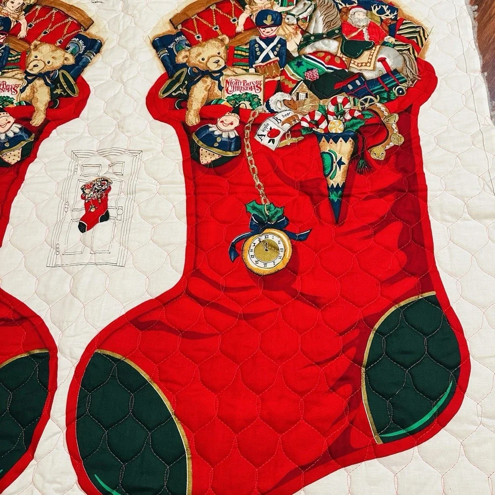 Cranston Print Jumbo Christmas Stocking Panel The Night Before Christmas Fabric
